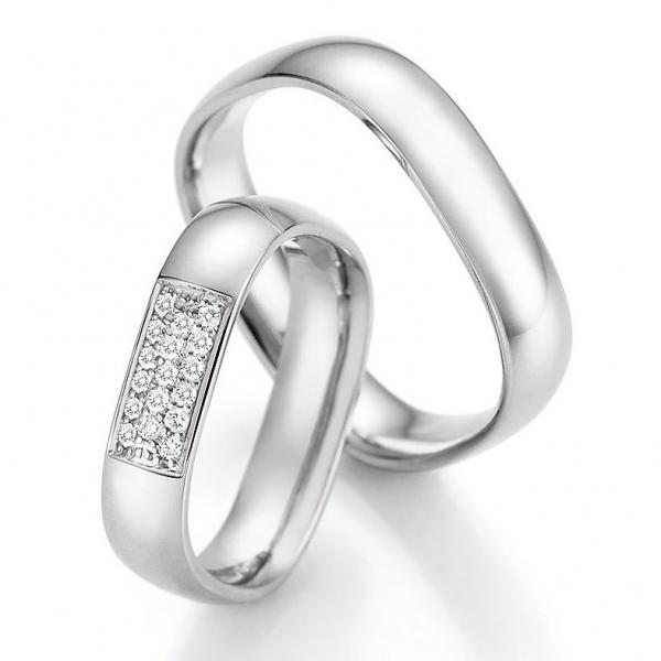 Nowotny-Collection Ruesch Trauringe Weissgold 66/49070-046 + 66/49080-046